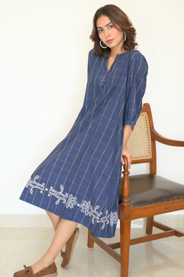 Sohrai A-line Dress - Indigo