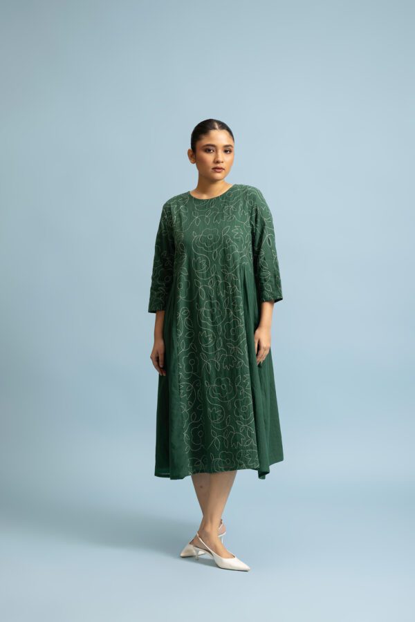 Forest Bloom Dress – Dark Green