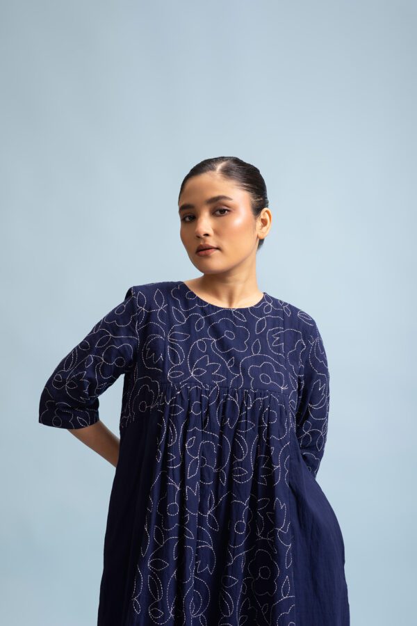 Midnight Bloom Dress – Dark Blue